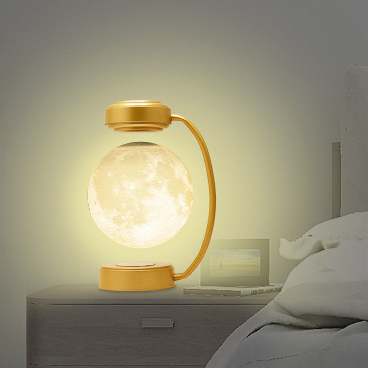 3D LED Moon Night Light Wireless Magnetic Levitating Rotating Floating Ball