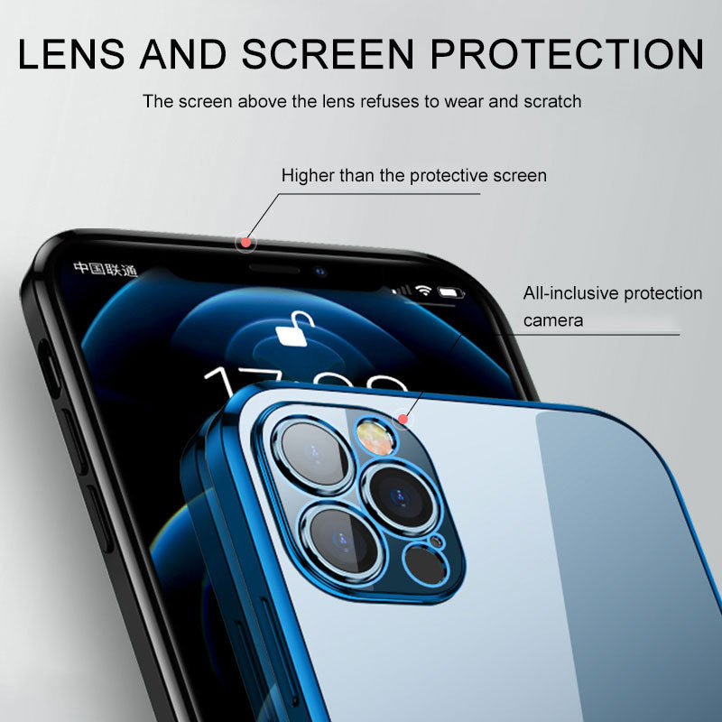 Mobile Phone Shell Plating Fine Hole All-inclusive Lens TPU Soft Shell