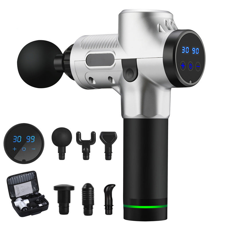 Deep Tissue Percussion Massage Gun – 30 Speed Levels, 6 Heads & Carrying Case