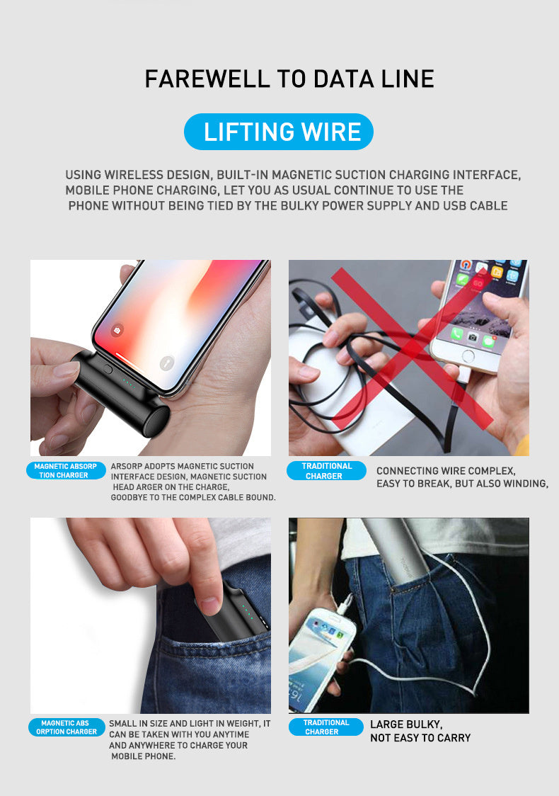 Compatible with Apple , Creative Magnetic Power Bank Mobile Power Mini