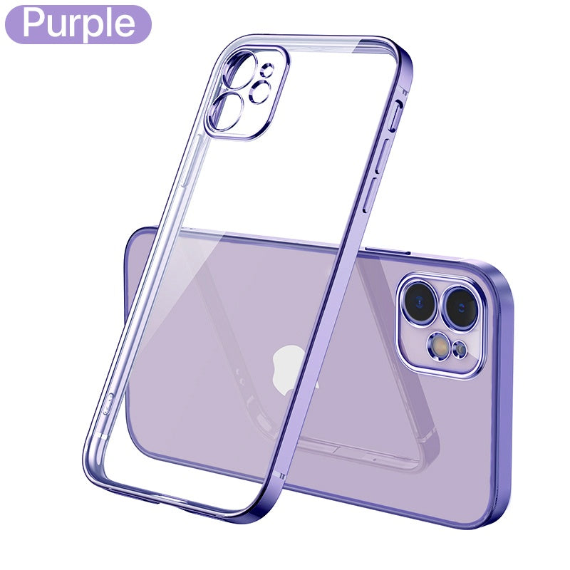 Mobile Phone Shell Plating Fine Hole All-inclusive Lens TPU Soft Shell