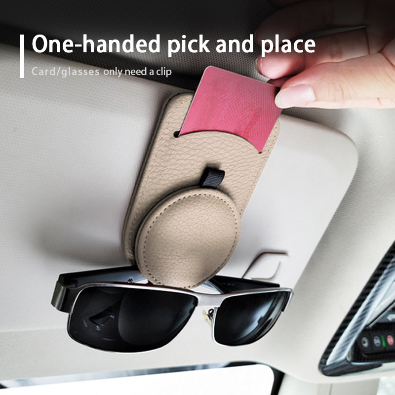 Car Glasses Holder Universal Sun Visor Eyeglasses Clip Sunglasses Case Card