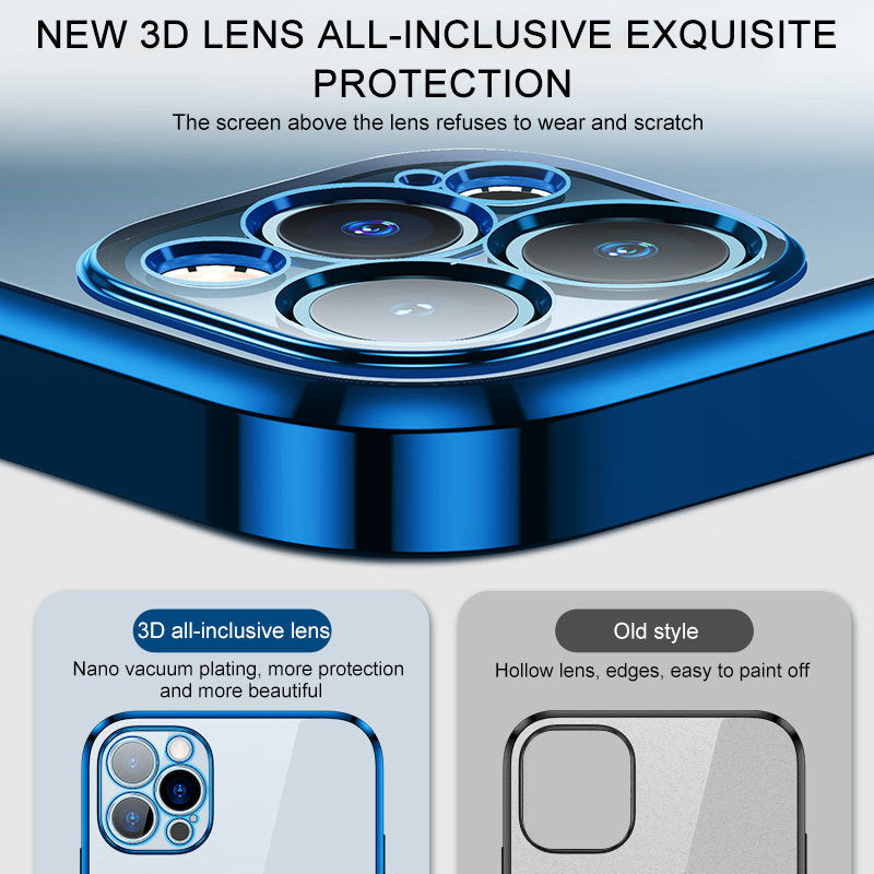Mobile Phone Shell Plating Fine Hole All-inclusive Lens TPU Soft Shell