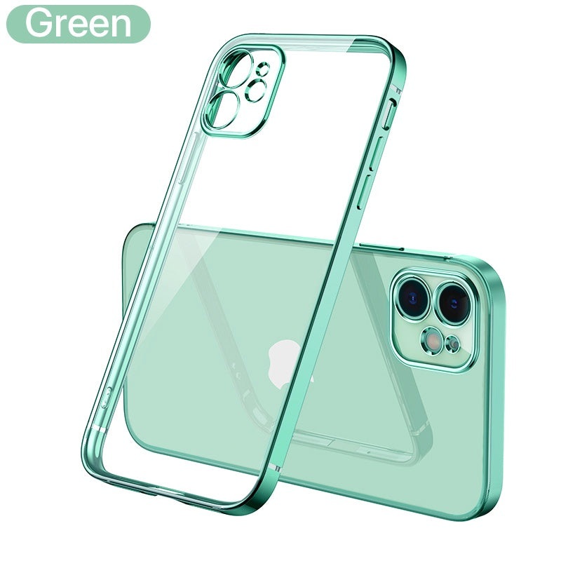 Mobile Phone Shell Plating Fine Hole All-inclusive Lens TPU Soft Shell